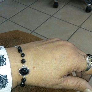 Thai Black Spinel ring and bolo bracelet
